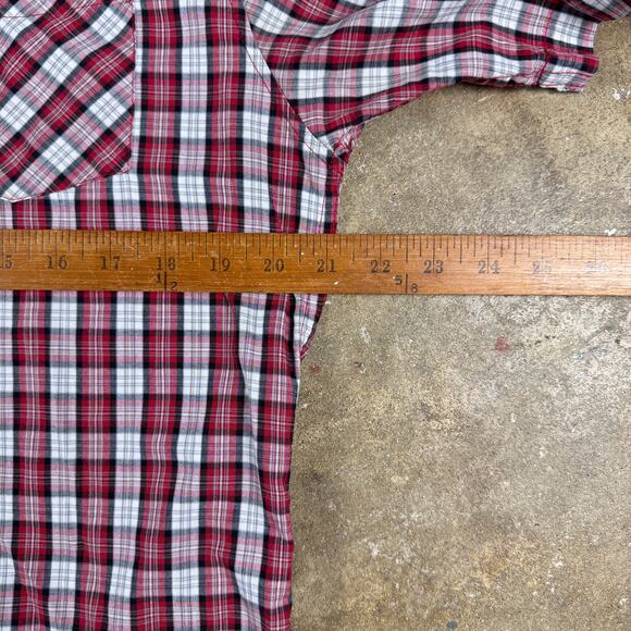 Zoo York Men’s Plaid Short Sleeve Shirt Red Black White Size L Skater Streetwear - Picture 7 of 9